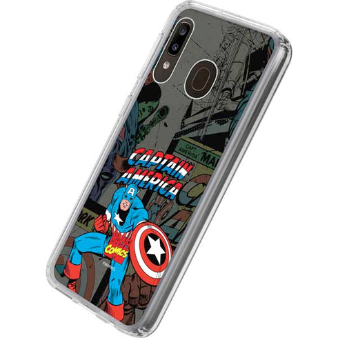 Marvel Classic Comics Captain America Vintage Galaxy A20 Clear Case
